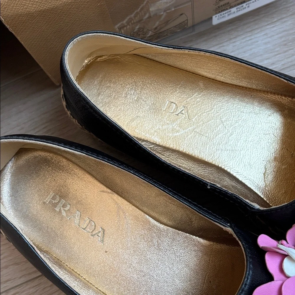 Prada Napa Flower Peep Toe Espradilles - Picture 3 of 9